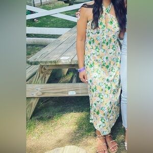 Halter neck midi dress